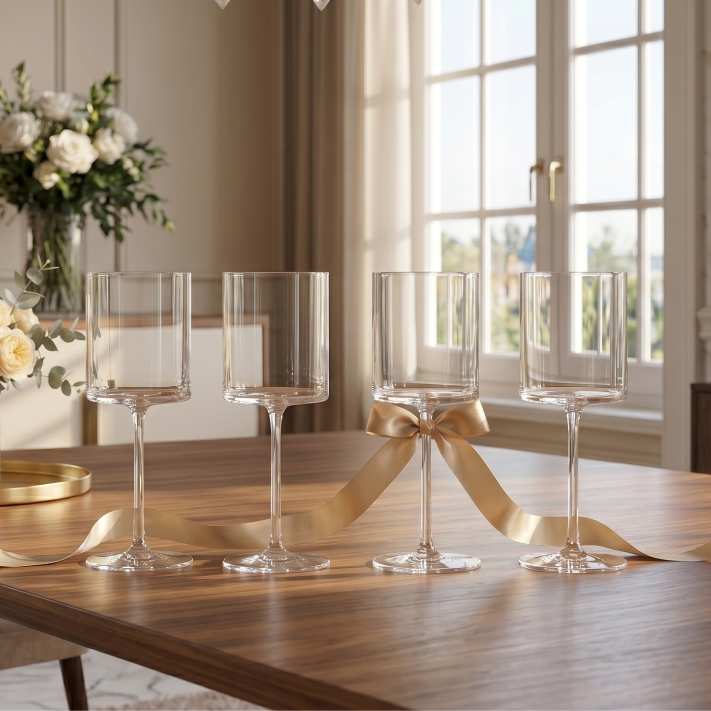 Barcelona Acrylic Stemmed Wine Glasses Set of 4