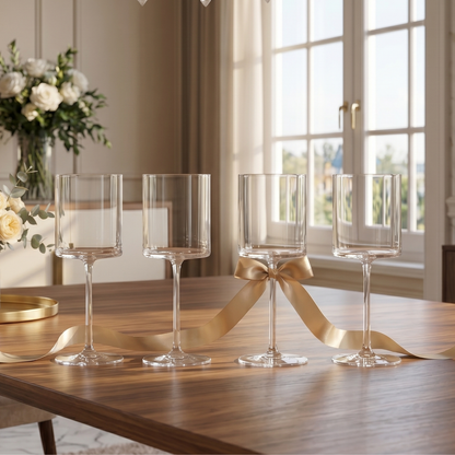 Barcelona Acrylic Stemmed Wine Glasses Set of 4
