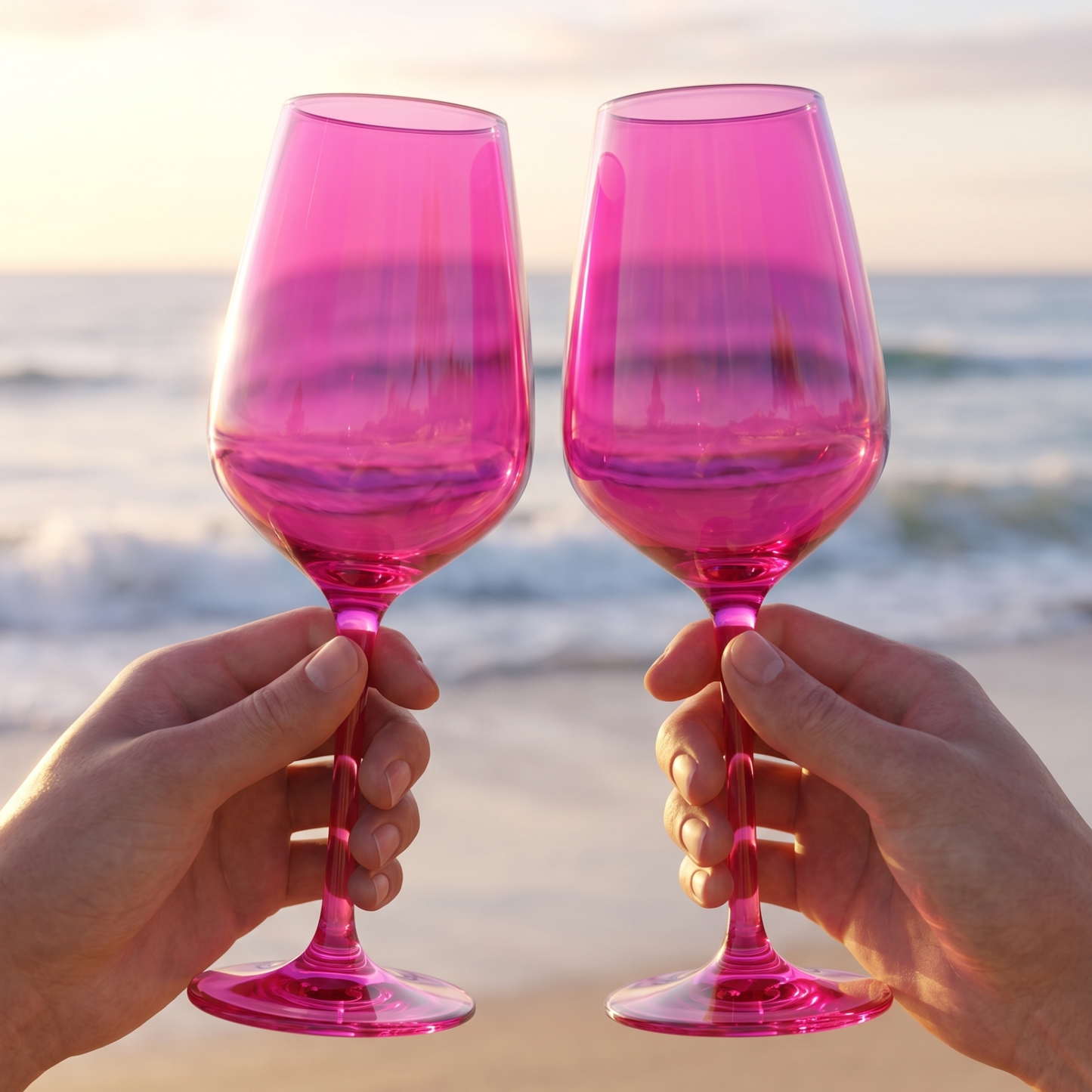 Chica Wine Glasses And Hot Pink Set Of Two