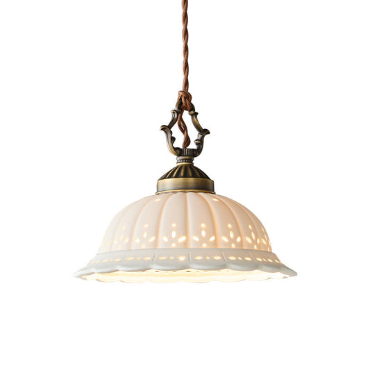 Lampe suspendue de chevet en cuivre, chambre à coucher, moderne, luxe, rétro français, japonais, américain, artistique, vieillie, petite suspension.