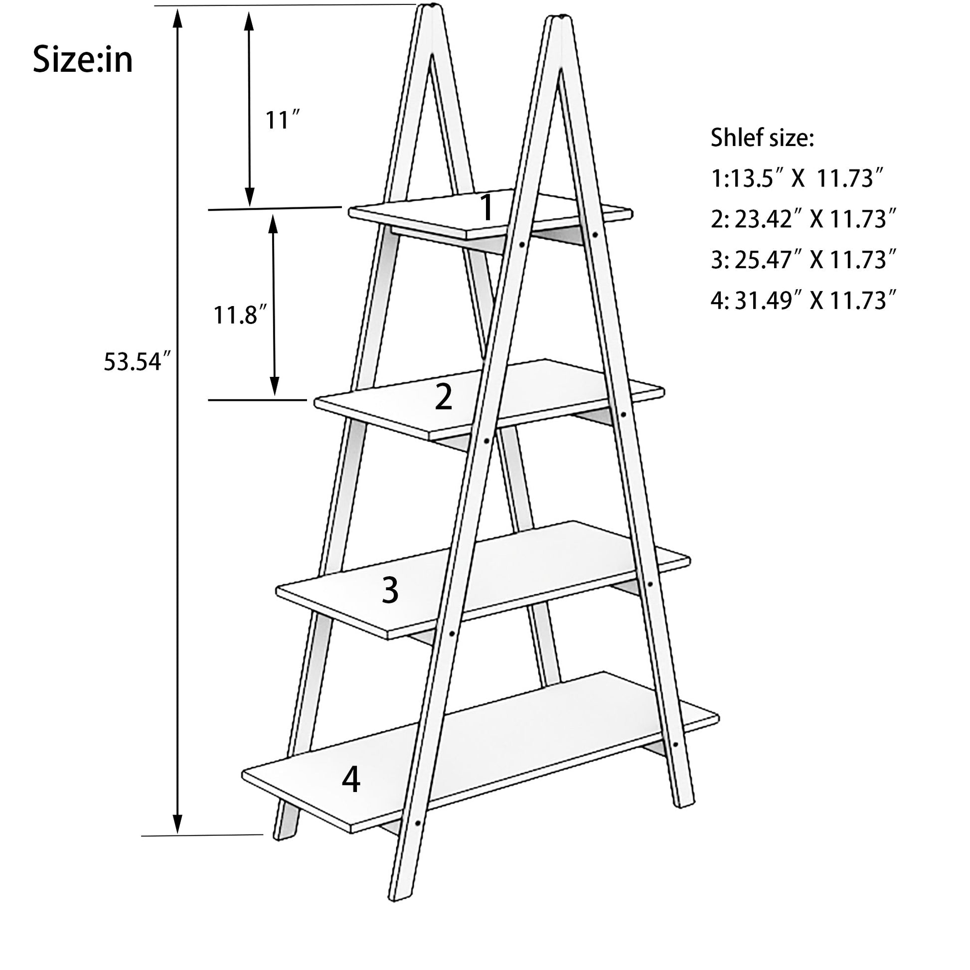 Solid bamboo wood oxford “A”frame ladder display bookshelf - Tampa Home & Garden Store