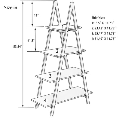 Solid bamboo wood oxford “A”frame ladder display bookshelf - Tampa Home & Garden Store