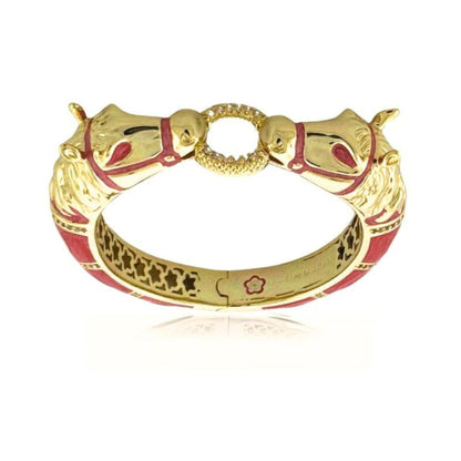 Equestrian Horse Bangle Pavé Circle bracelet gold-tone with horse head ends by Lauren G Adams on Tampa Home & Garden Store
