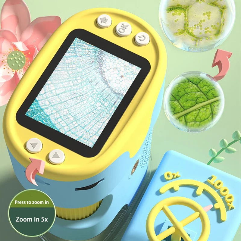 Pocket microscope LED science toy yellow blue plant cell image 5x zoom VIP Tampa Store on Tampa Home & Garden Store