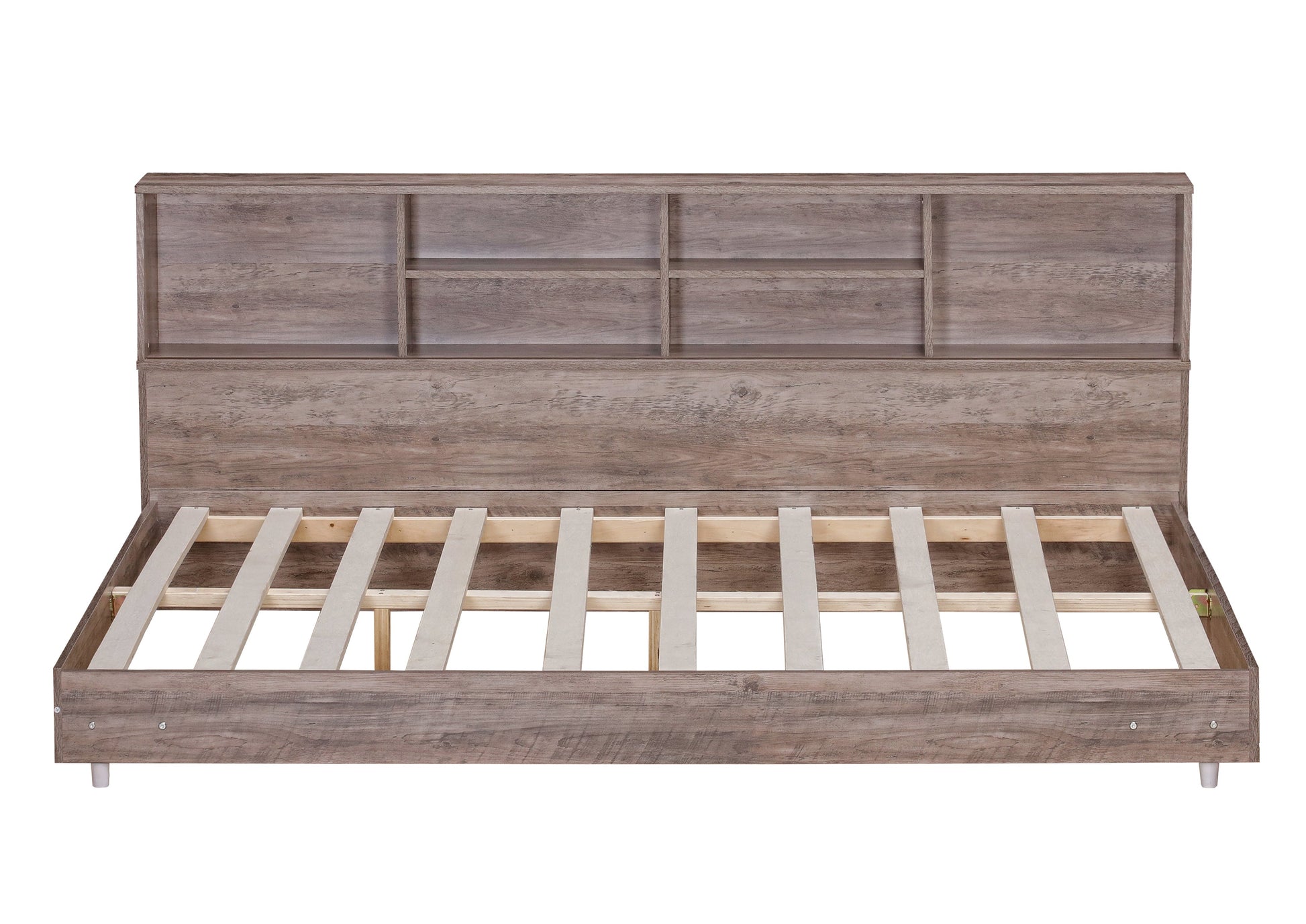 Full Size Daybed Frame with Storage Bookcases Wood Light Oak - Tampa Home & Garden Store