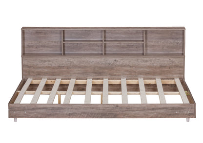 Full Size Daybed Frame with Storage Bookcases Wood Light Oak - Tampa Home & Garden Store
