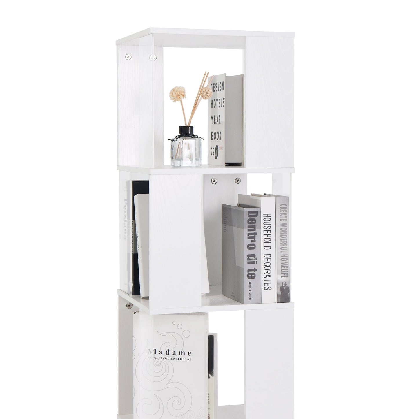 6-layer rotating acrylic board simple bookshelf, multi-functional creative bookshelf for students in the living room - Tampa Home & Garden Store