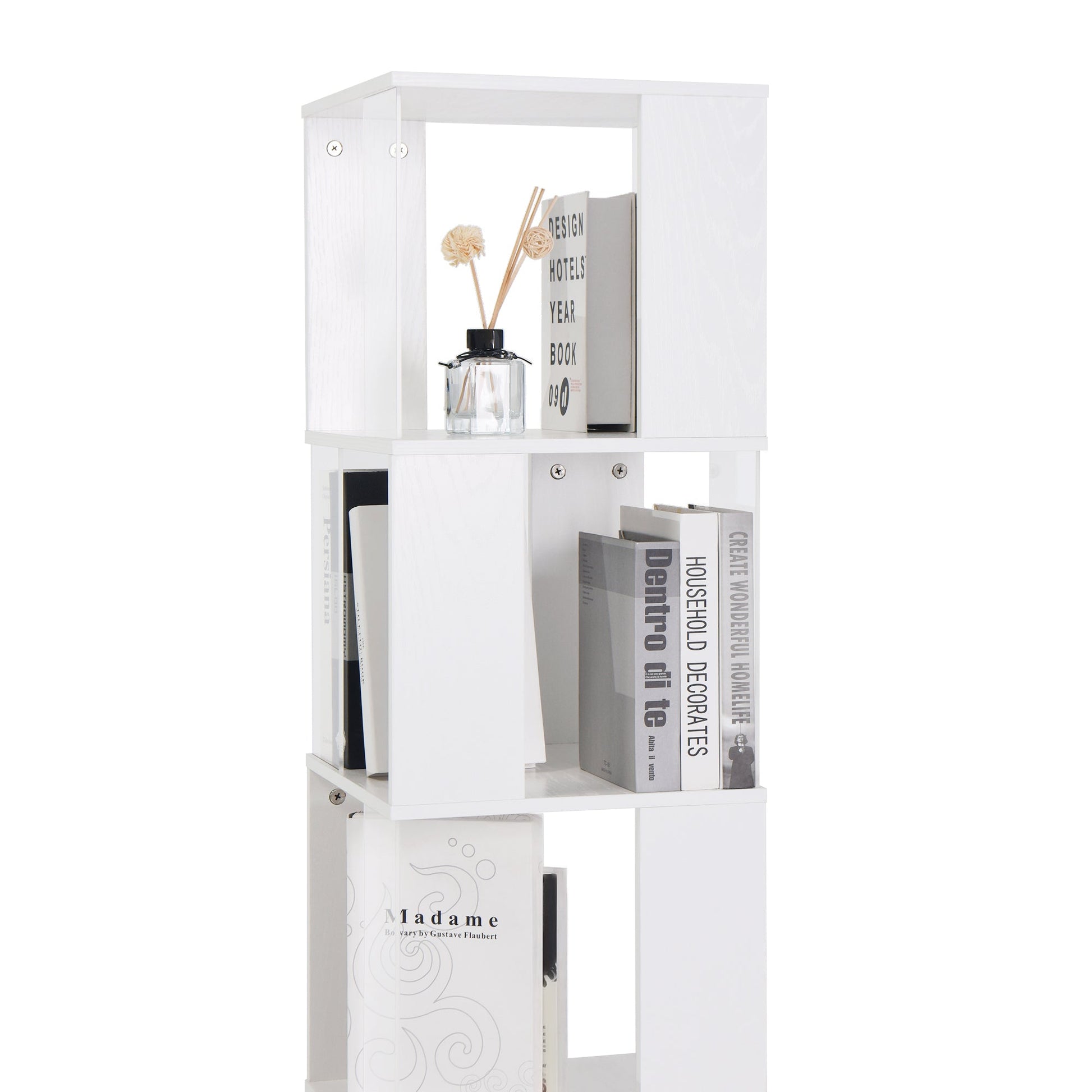 6-layer rotating acrylic board simple bookshelf, multi-functional creative bookshelf for students in the living room - Tampa Home & Garden Store