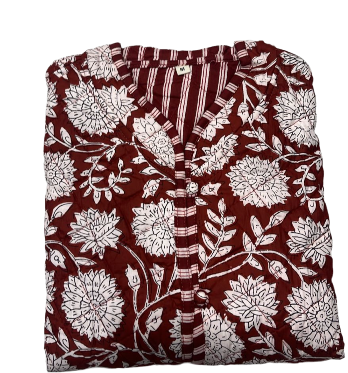 The Charlotte Jacket in Maroon Posy, Erin Donahue Tice brand, floral quilted jacket on Tampa Home & Garden Store