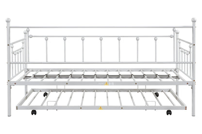 Metal double bed with ear shaft/sturdy/noise reduction/flexible ear shaft/retro style/no need for spring box (LIGHT GREY)