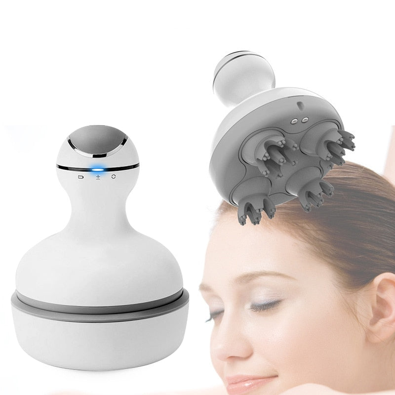 New 3D Waterproof Electric Head Massager Wireless Scalp Massage Promote Hair Growth Body Deep Tissue Kneading Vibrating - Tampa Home & Garden Store
