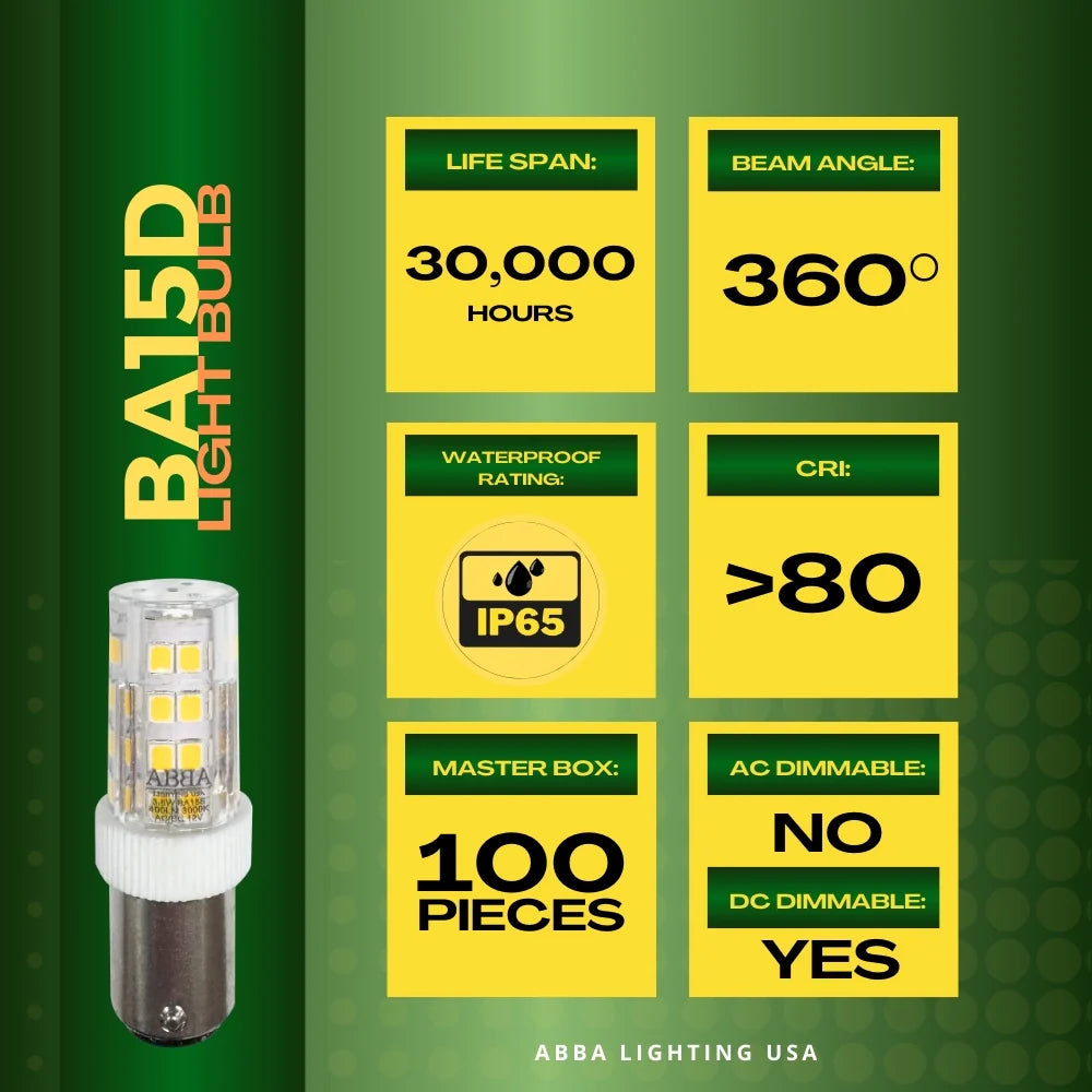 BA15D Bayonet Style LED Capsule 12V Energy Efficient 1156 Light Bulb - Tampa Home & Garden Store