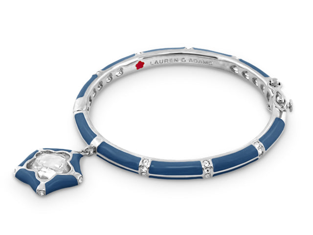 Girls Stackable Star Charm Bangle in blue enamel with crystal accents by Lauren G Adams on Tampa Home & Garden Store