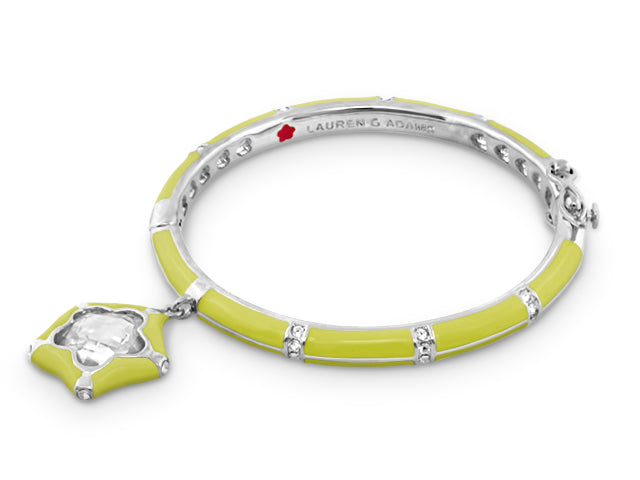 Girls stackable star charm bangle in yellow enamel with crystals by Lauren G Adams on Tampa Home & Garden Store