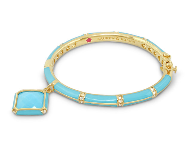Girls Stackable Charm Bangle turquoise enamel bracelet pendant Lauren G Adams on Tampa Home & Garden Store
