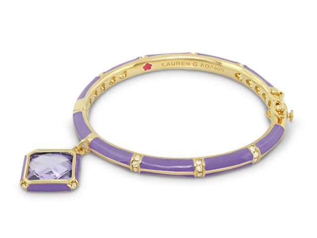 Girls Stackable Charm Bangle purple enamel with gold-tone accents Lauren G Adams on Tampa Home & Garden Store