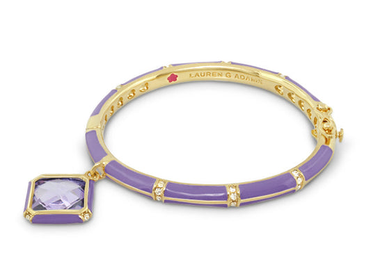 Girls Stackable Charm Bangle purple enamel with gold-tone accents Lauren G Adams on Tampa Home & Garden Store
