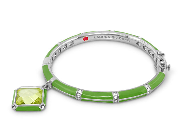 Girls Stackable Charm Bangle from Lauren G Adams lime-green with yellow-green pendant on Tampa Home & Garden Store