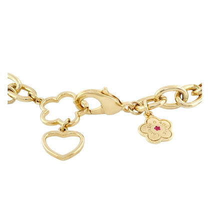 Children's bracelet gold-tone with heart, clover, and flower charms by Lauren G Adams on Tampa Home & Garden Store