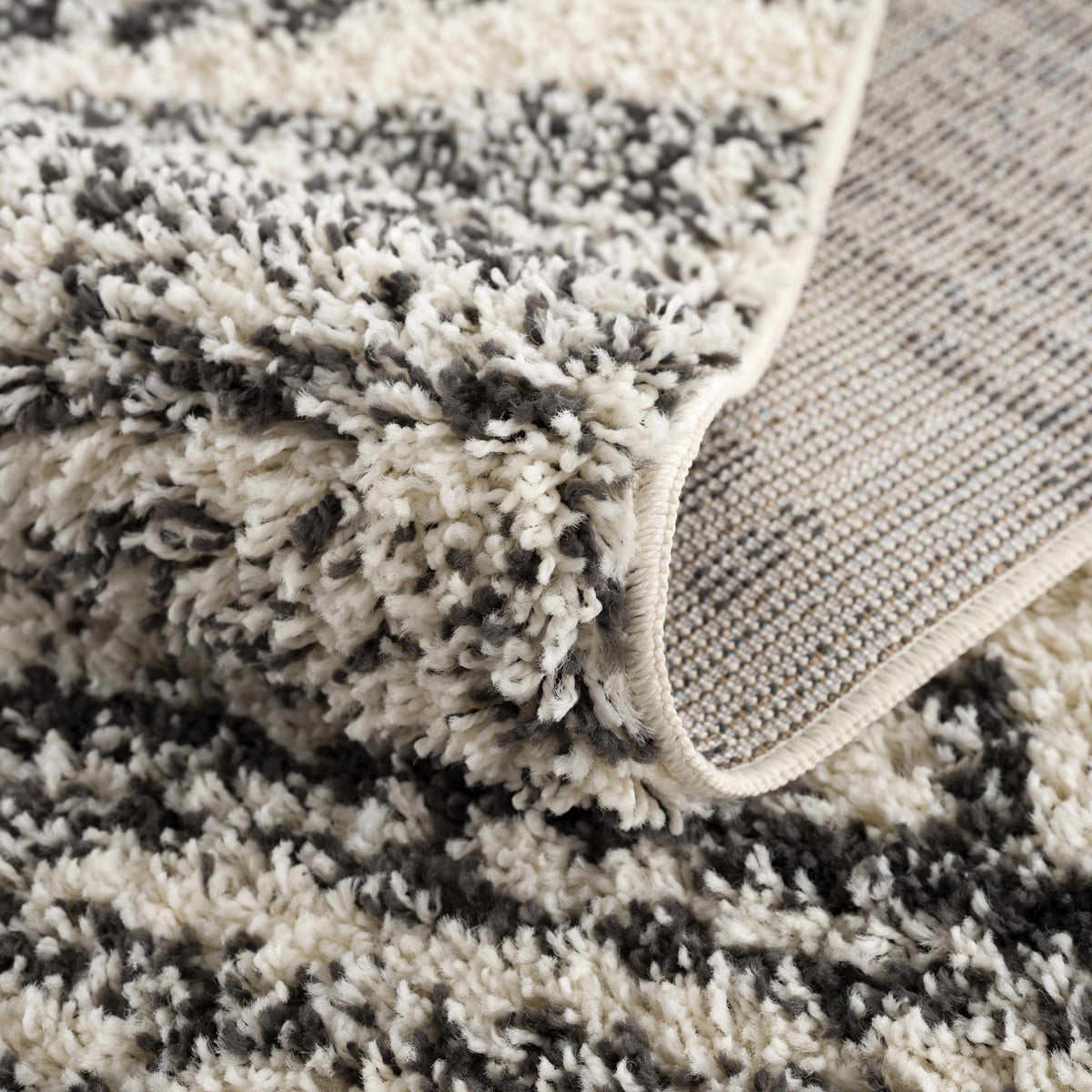 Fishhook Berber Shag Rug plush white-gray pile Boutique Rugs on Tampa Home & Garden Store