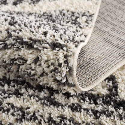 Fishhook Berber Shag Rug plush white-gray pile Boutique Rugs on Tampa Home & Garden Store