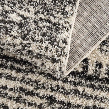 Fishhook Berber Shag Rug by Boutique Rugs gray and white plush pile on Tampa Home & Garden Store