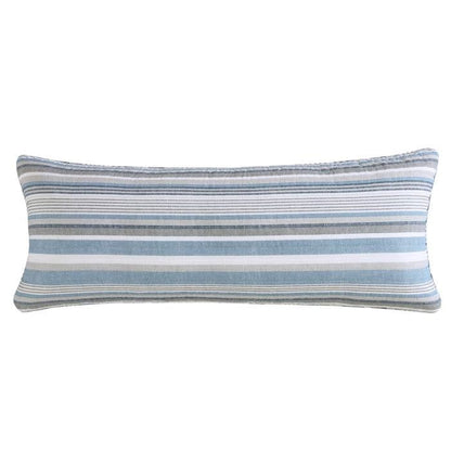 Juego de funda para diván de 4 piezas 100 % algodón con rayas náuticas azules, blancas y grises
