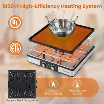 BBQ Grill and Fondue Pot Set for Eight People