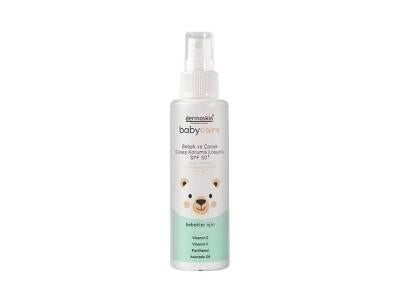 Dermoskin BabyCare SPF50+ sunscreen white bottle by Beauty Care Bag with water resistant on Tampa Home & Garden Store