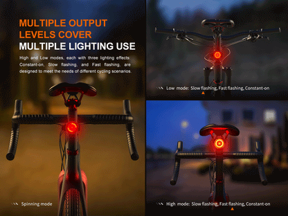 Fenix BC06R Smart-Brake bike taillight, red LED, multiple modes, bicycle accessories on Tampa Home & Garden Store