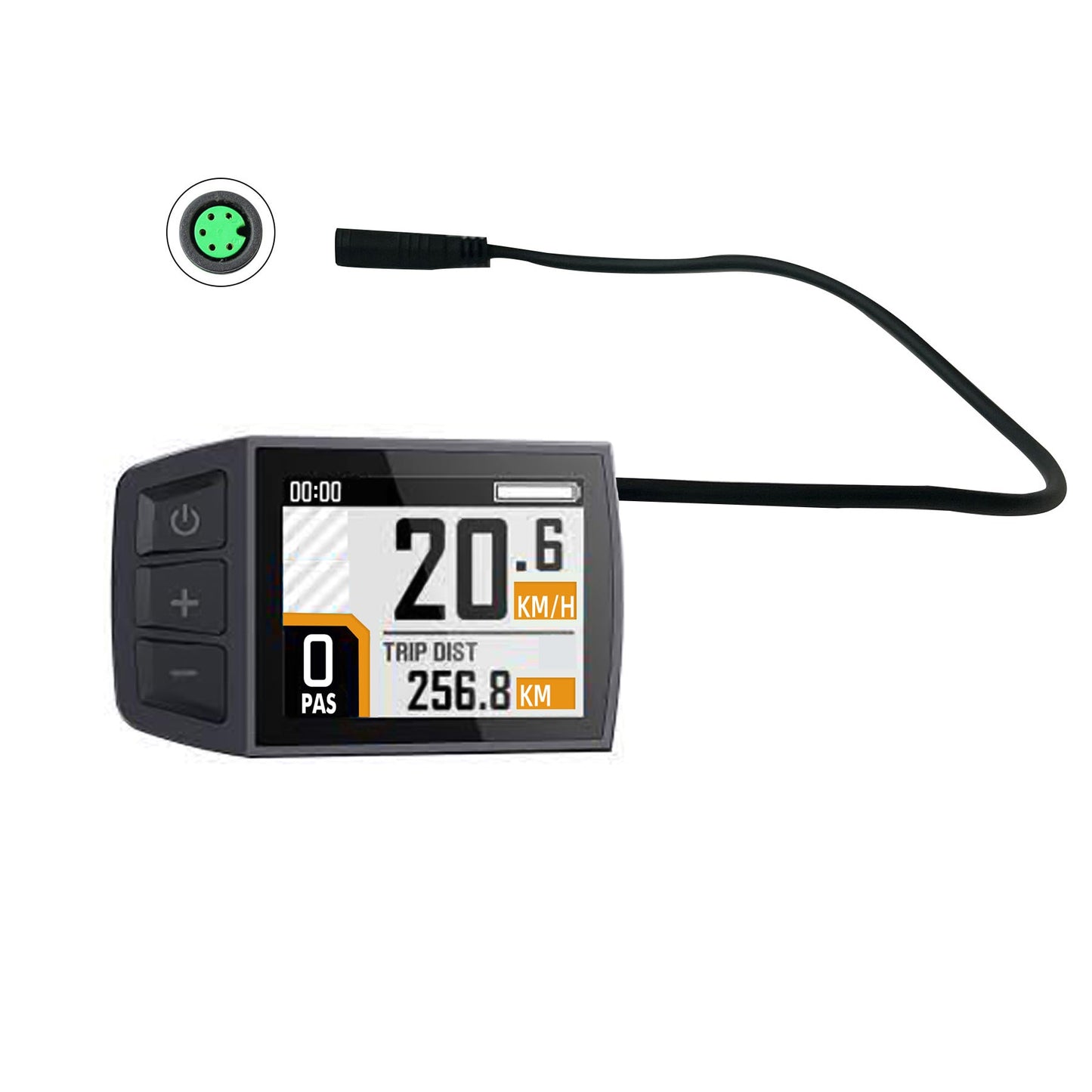 EUNORAU BC182 Bluetooth display UART, black bike computer with green 6-pin port inset on Tampa Home & Garden Store