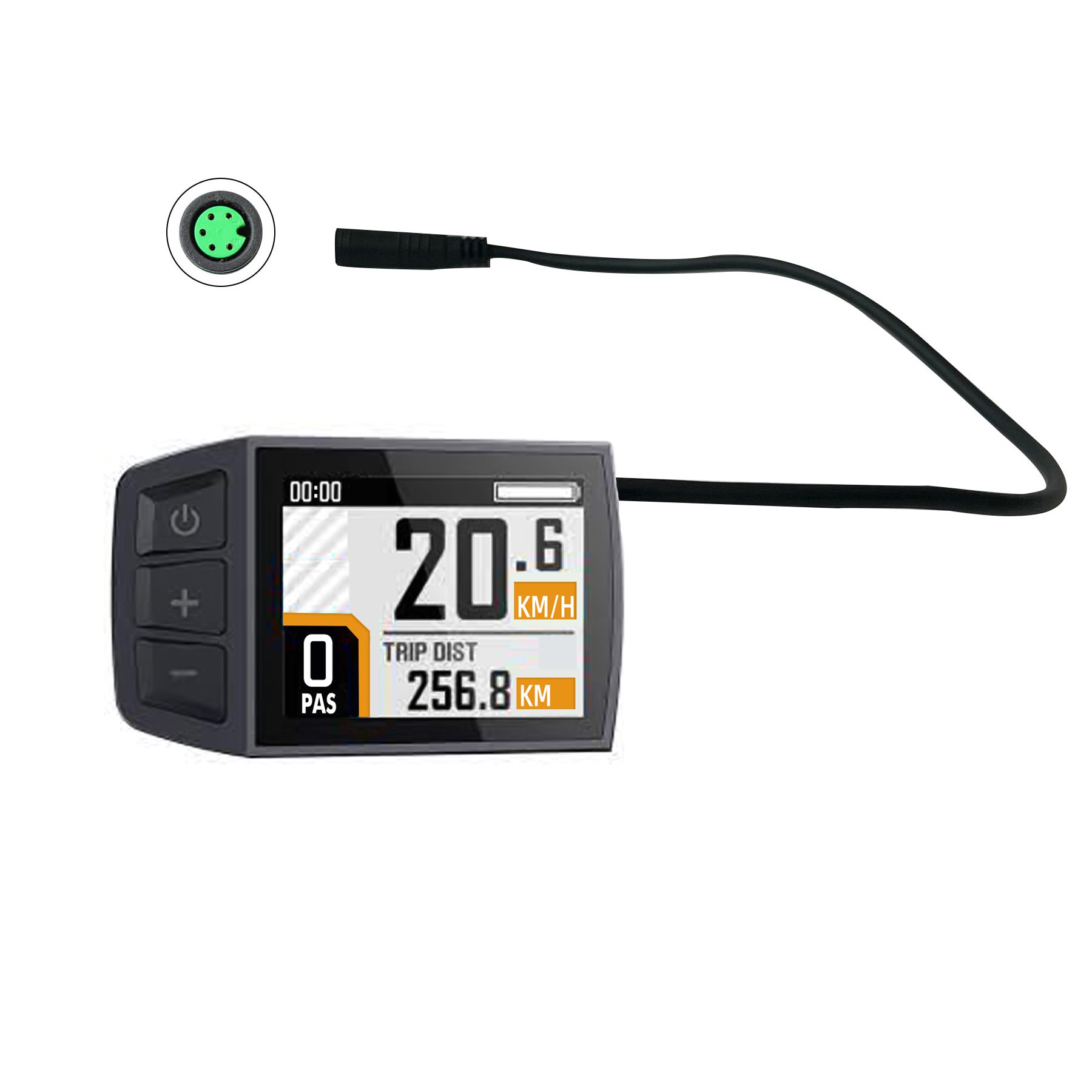 EUNORAU BC182 Bluetooth display UART, black bike computer with green 6-pin port inset on Tampa Home & Garden Store