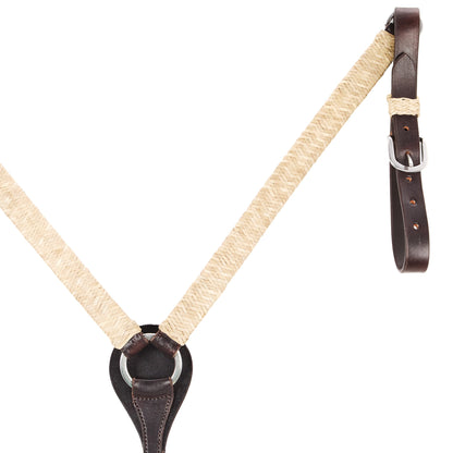 WD-1NRBC Mayatex braided natural rawhide 1in straight breast collar with dark leather ends on Tampa Home & Garden Store