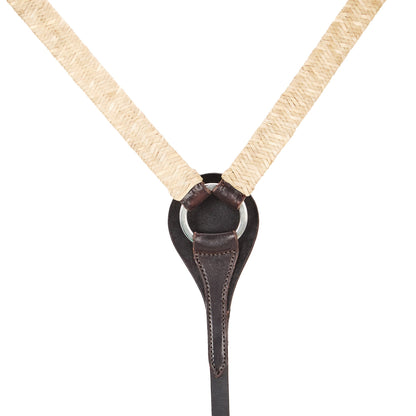 Mayatex WD-1NRBC braided natural rawhide 1in straight breast collar with braided straps on Tampa Home & Garden Store