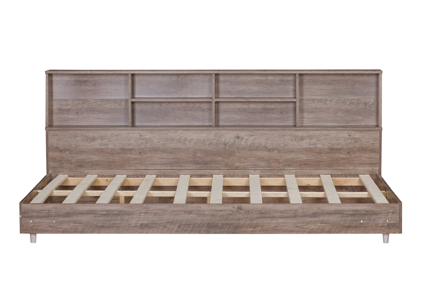 Full Size Daybed Frame with Storage Bookcases Wood Light Oak - Tampa Home & Garden Store