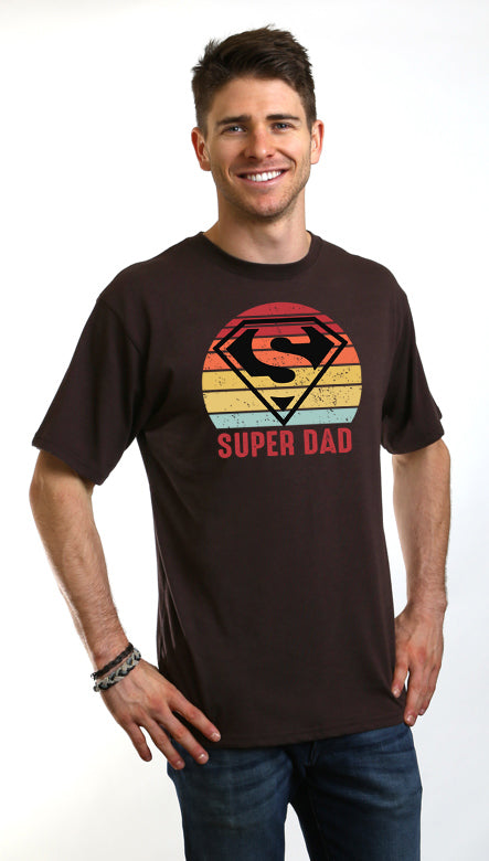 Super Dad men's graphic tee brown bamboo viscose/organic cotton by Spun Bamboo on Tampa Home & Garden Store