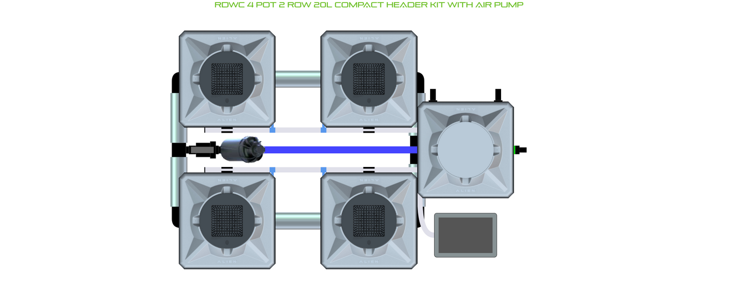 ALIEN RDWC 4 Pot 2 Row Kit