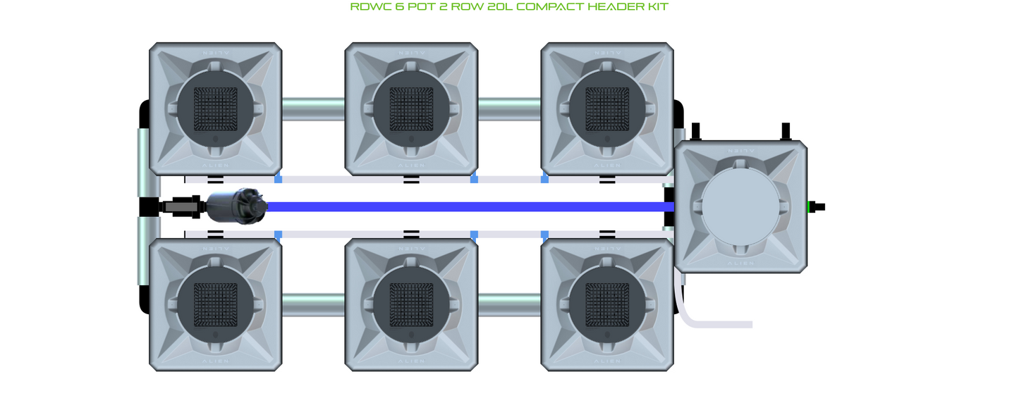ALIEN RDWC 6 Pot 2 Row Kit