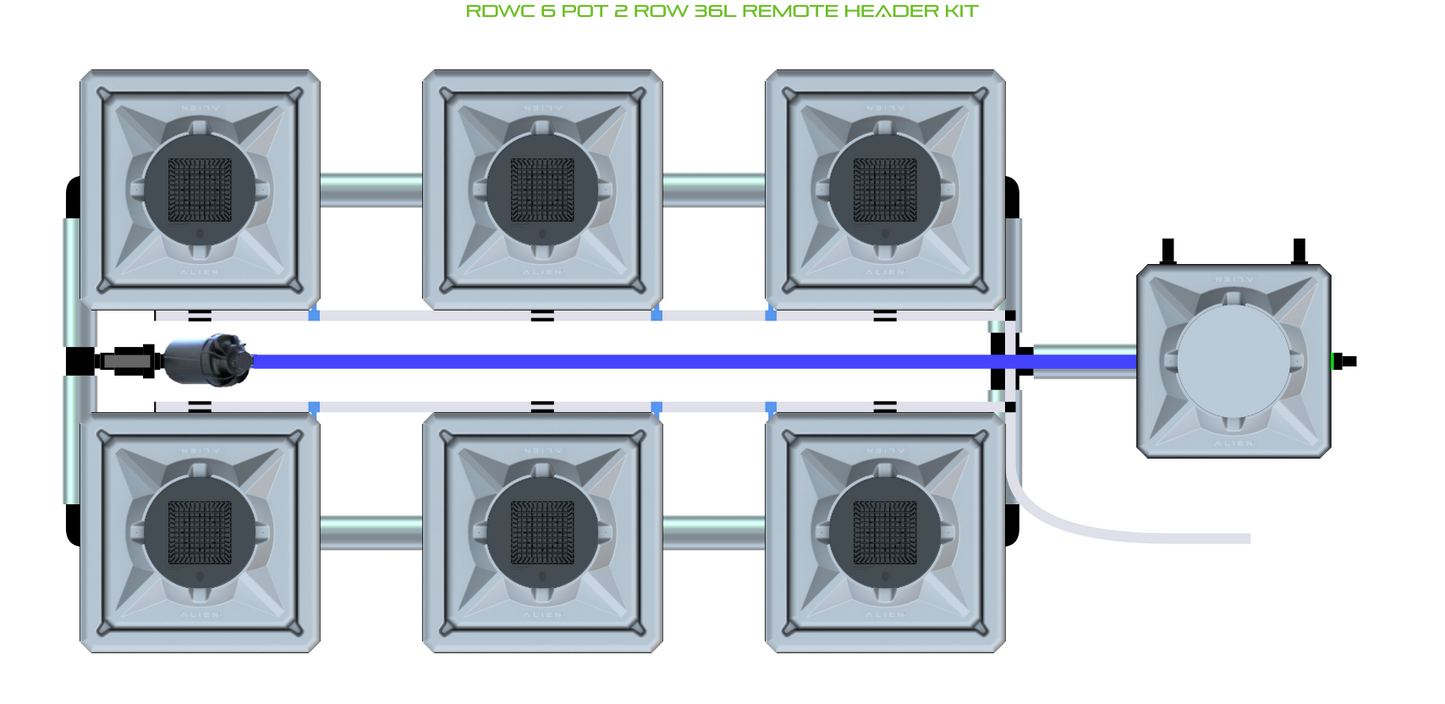 ALIEN RDWC 6 Pot 2 Row Kit