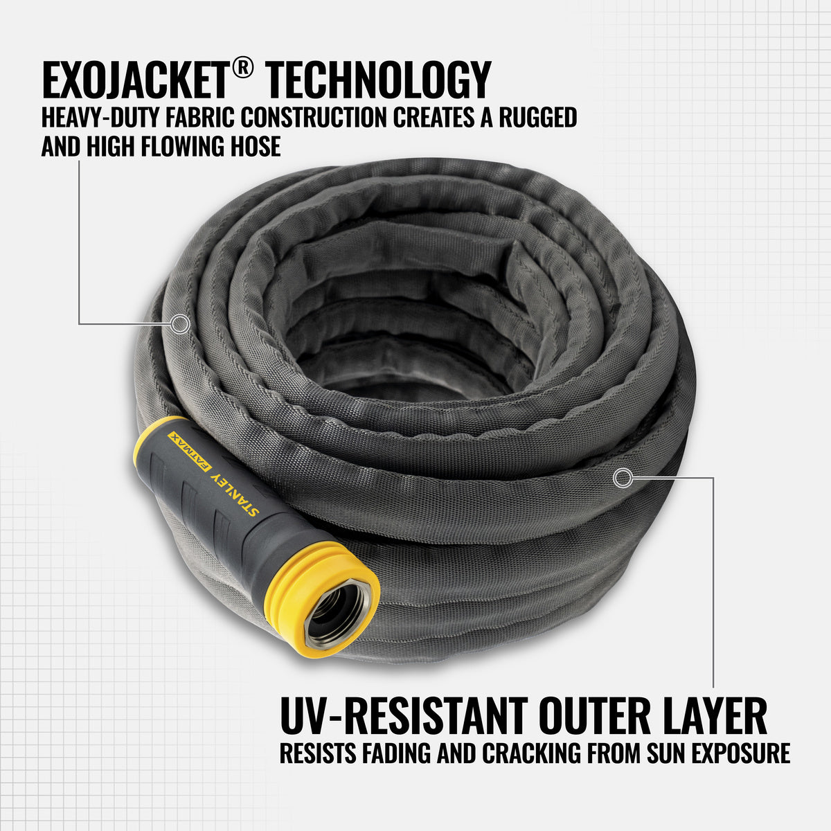 Stanley 100 ft x 5/8" Fabric Hose w/Swivel Coupling