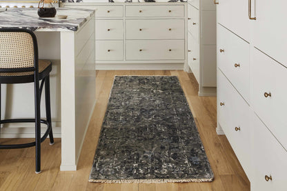 Becerril Premium Rug by Boutique Rugs dark distressed kitchen runner on Tampa Home & Garden Store