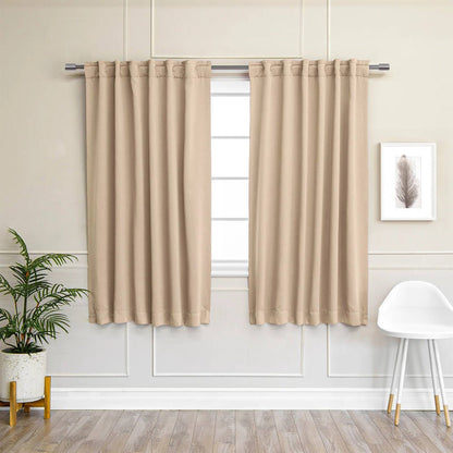 Paneles de cortina opaca térmica de 52 x 54 pulgadas en beige sólido/crema - Juego de 2