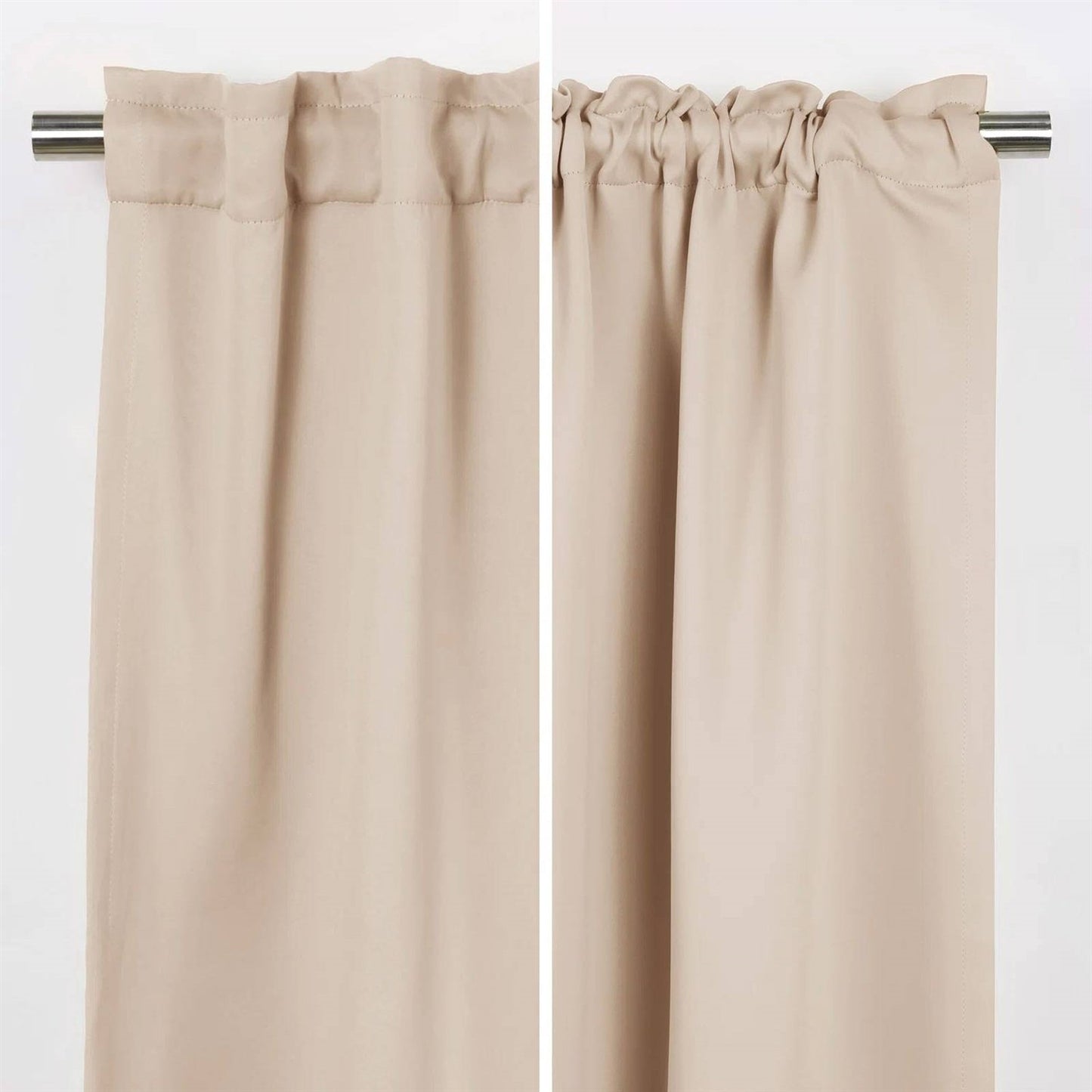 Paneles de cortina opaca térmica color crema beige sólido de 52 x 102 pulgadas - Juego de 2