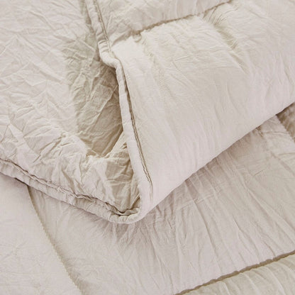 Juego de edredón reversible de microfibra de 3 piezas tamaño queen color beige