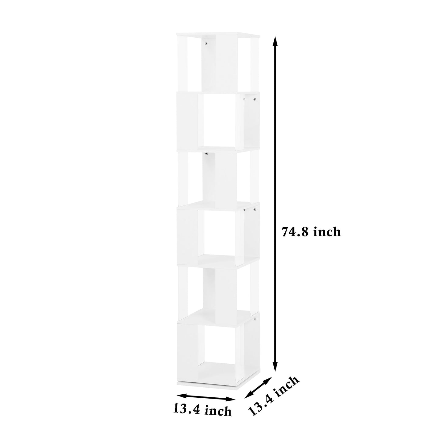 6-layer rotating acrylic board simple bookshelf, multi-functional creative bookshelf for students in the living room - Tampa Home & Garden Store