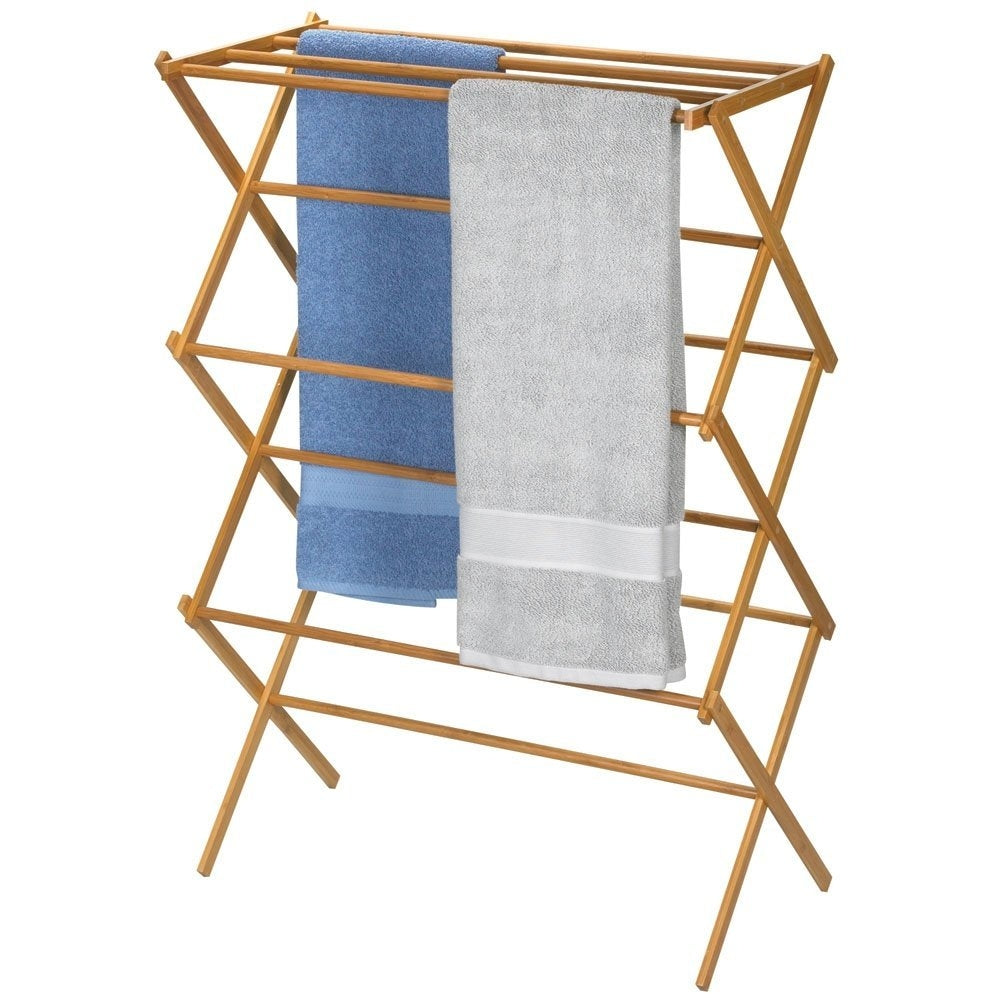 Tendedero plegable de madera de bambú