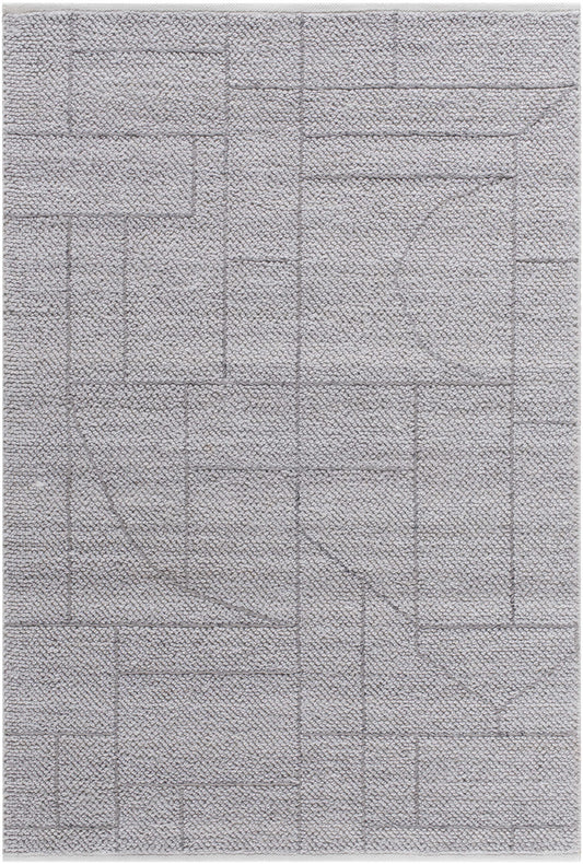 Brenta Outdoor Area Rug grey patchwork loop-pile texture on Tampa Home & Garden Store