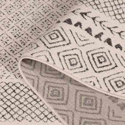 Burdette Soft Neutral Rug by Boutique Rugs, cream and gray geometric pattern on Tampa Home & Garden Store