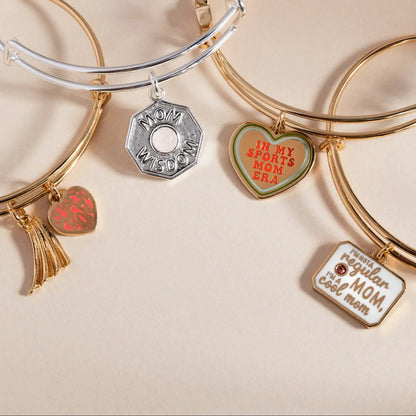 In My Sports Mom Era Heart Charm Bangle Bracelet
