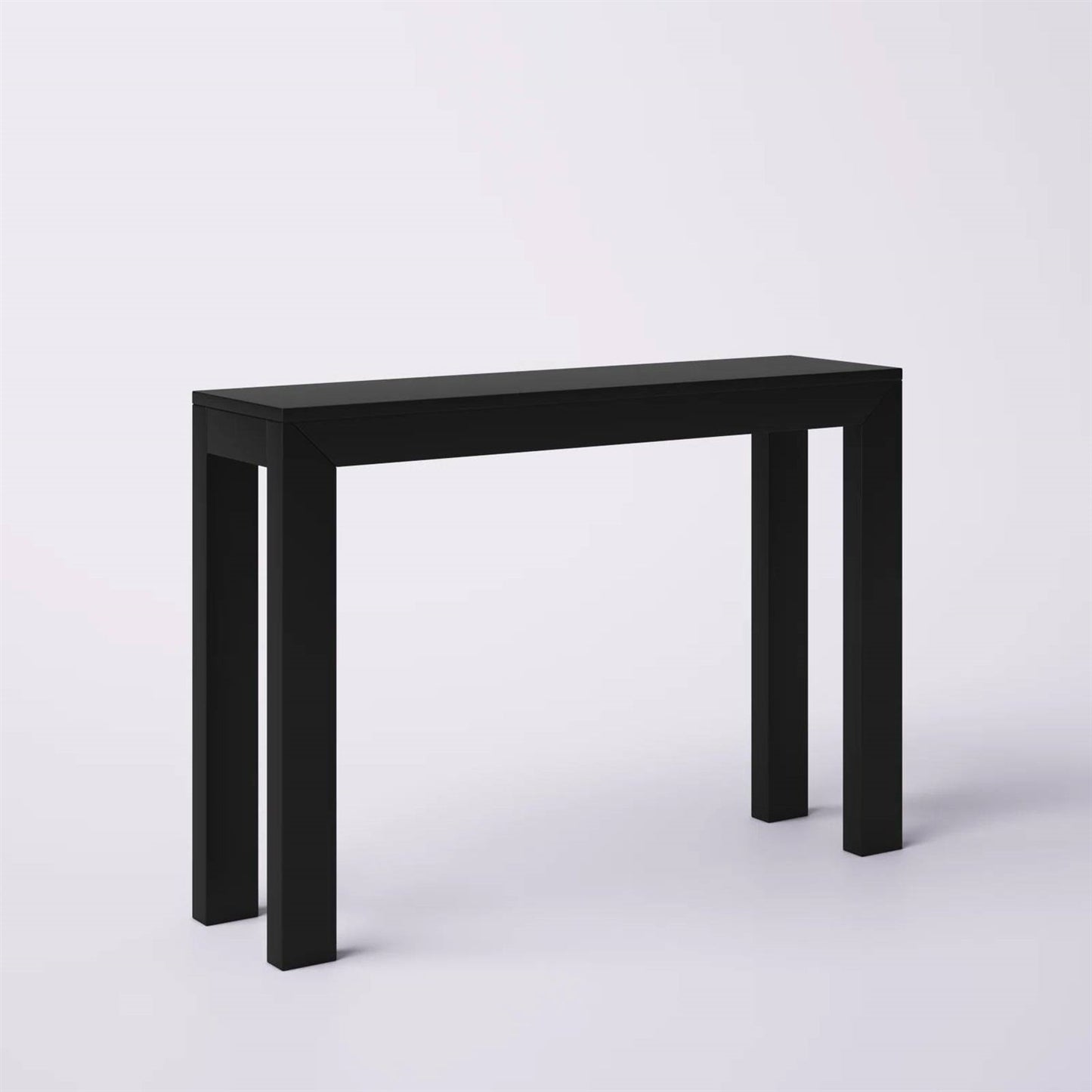 Mesa consola / mesa auxiliar de madera maciza moderna con acabado en negro